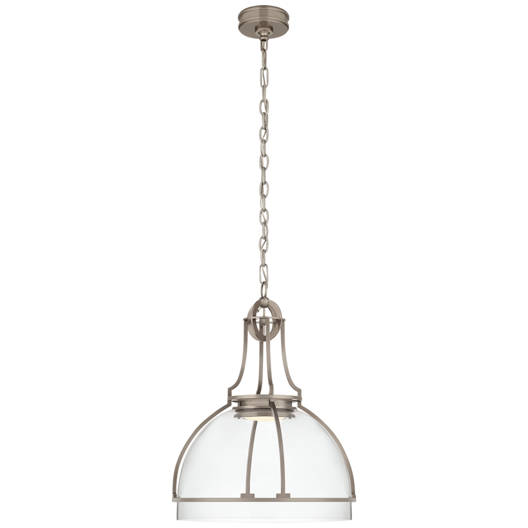 Greek Dome Pendant-Visual Comfort-VISUAL-CHC 5482AN-CG-PendantsLarge-Antique Nickel-Clear Glass-11-France and Son