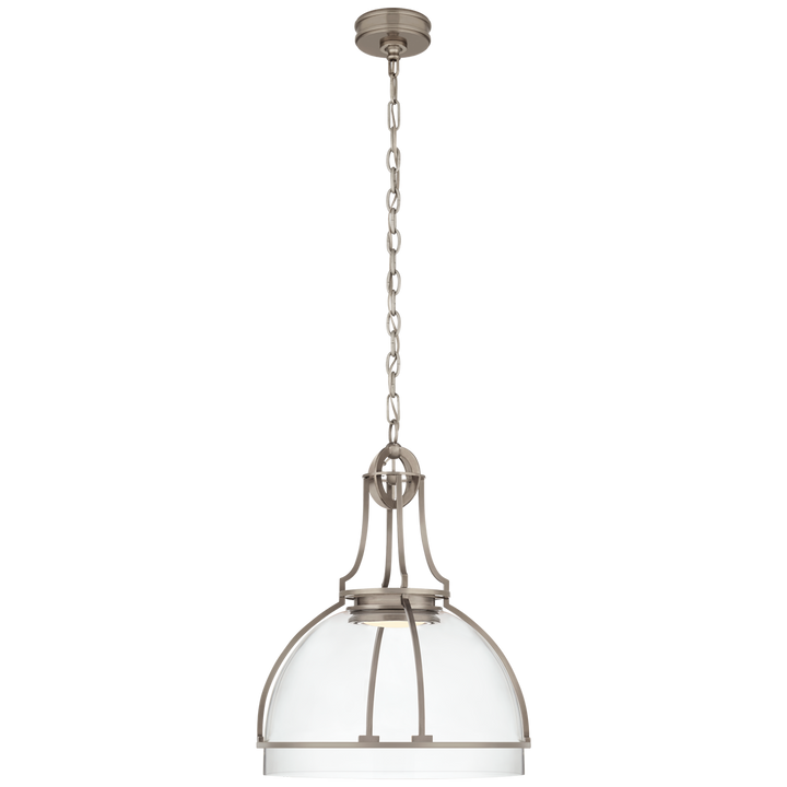 Greek Dome Pendant-Visual Comfort-VISUAL-CHC 5482AN-CG-PendantsLarge-Antique Nickel-Clear Glass-11-France and Son