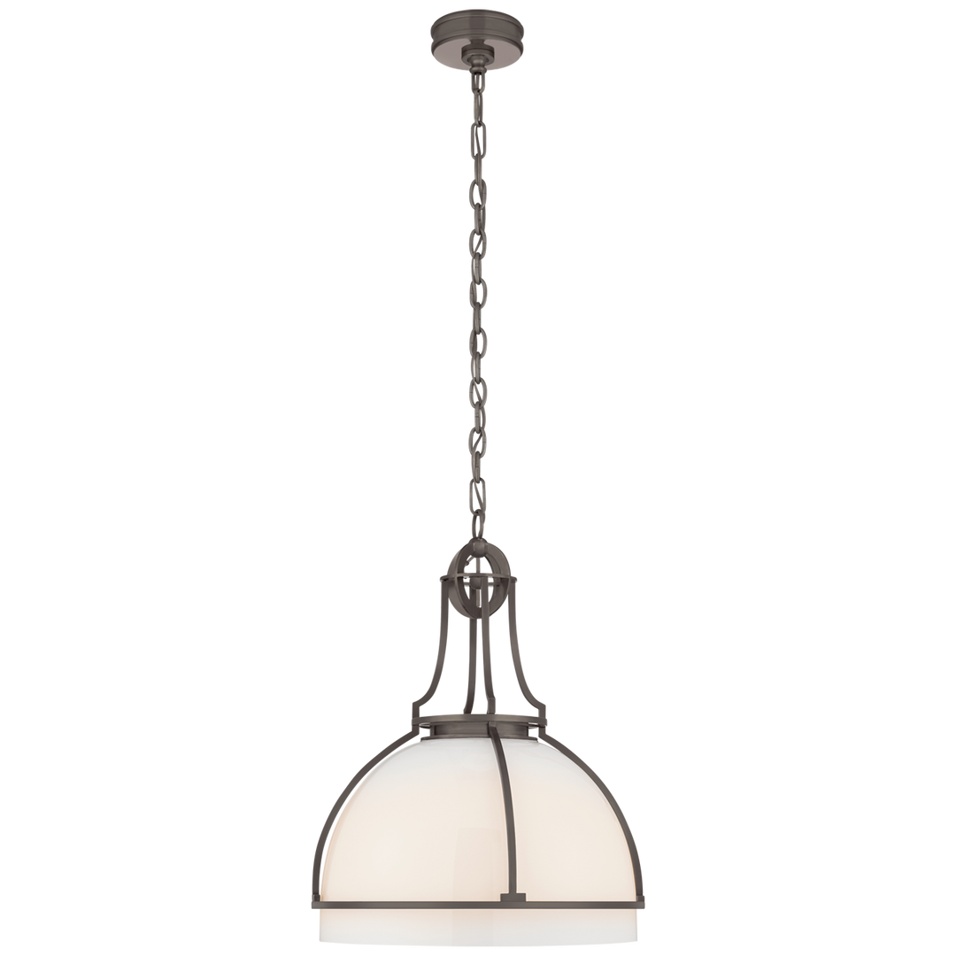 Greek Dome Pendant-Visual Comfort-VISUAL-CHC 5482BZ-WG-PendantsLarge-Bronze-White Glass-14-France and Son