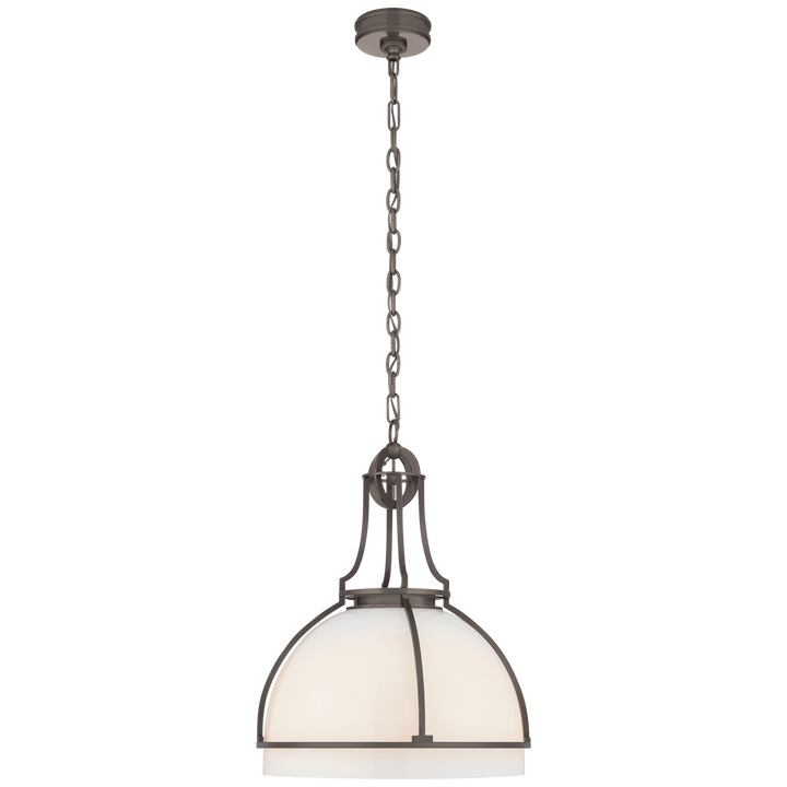 Greek Dome Pendant-Visual Comfort-VISUAL-CHC 5482BZ-WG-PendantsLarge-Bronze-White Glass-14-France and Son