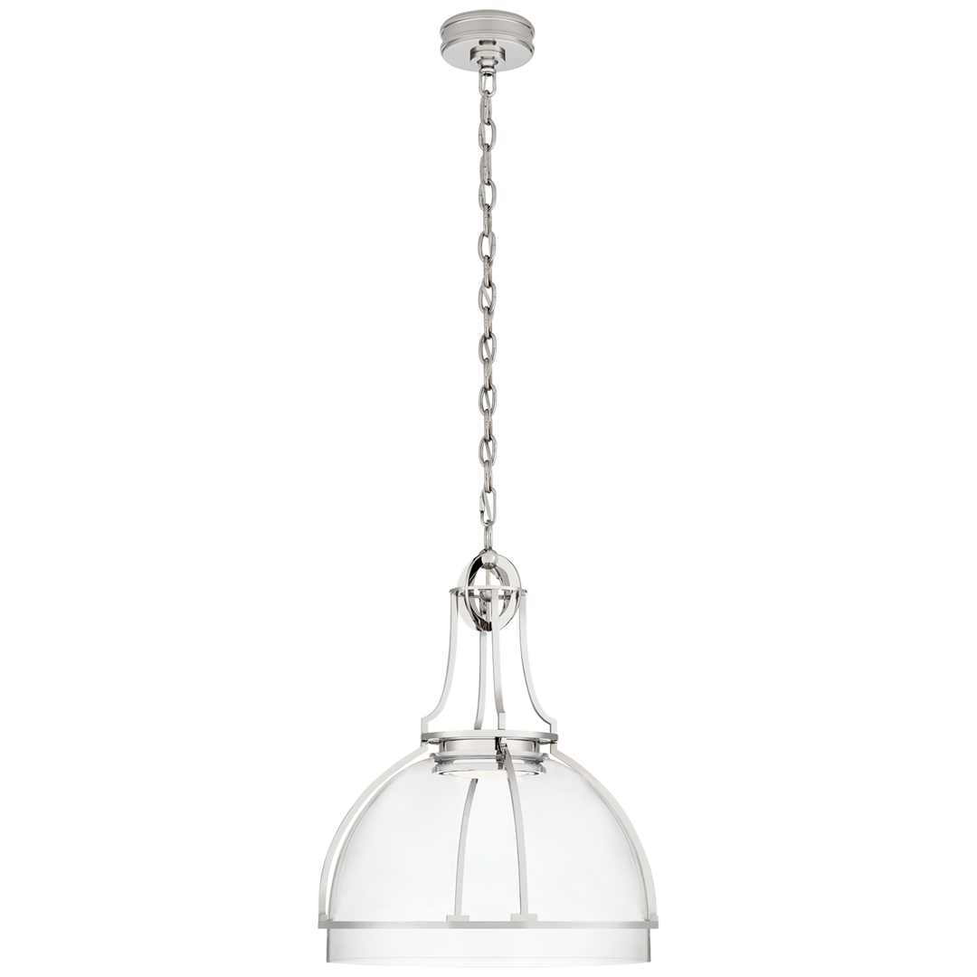 Greek Dome Pendant-Visual Comfort-VISUAL-CHC 5482PN-CG-PendantsLarge-Polished Nickel-Clear Glass-15-France and Son