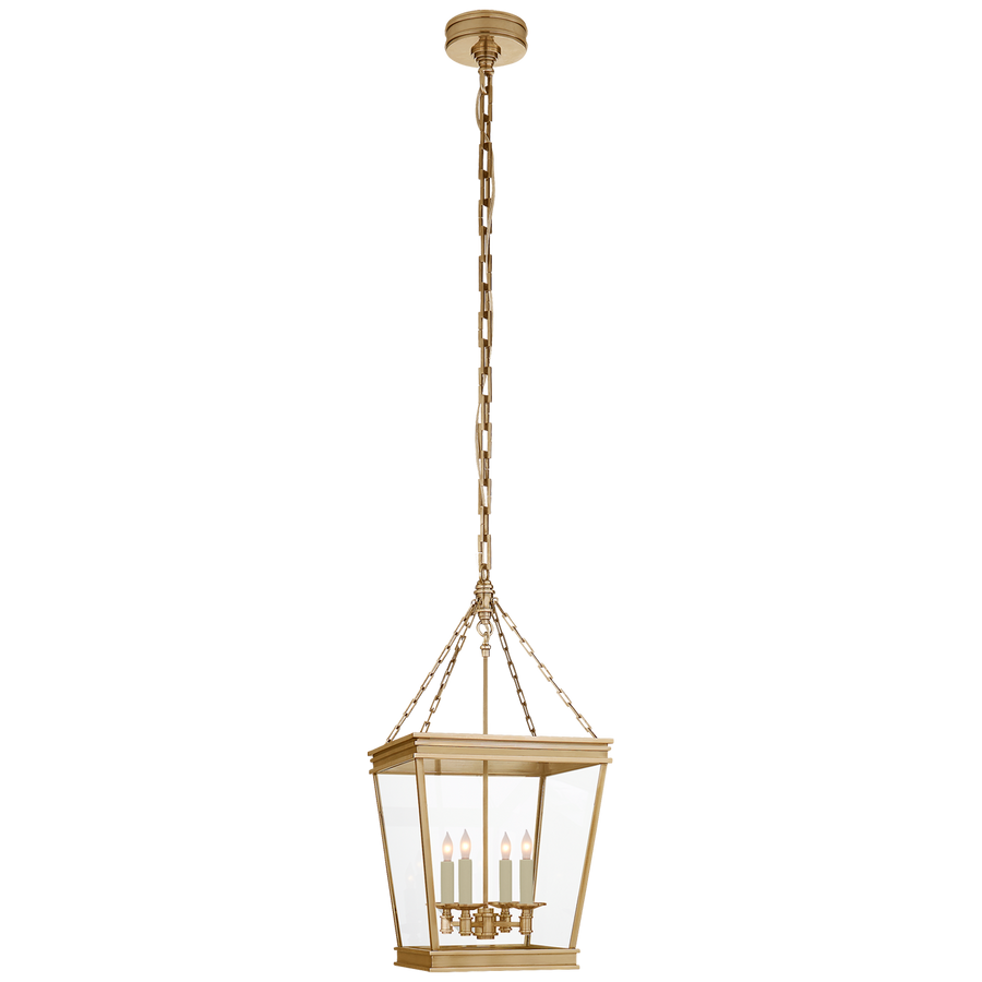 Loretta Square Lantern-Visual Comfort-VISUAL-CHC 5610AB-CG-PendantsSmall-Antique- Burnished Brass-1-France and Son