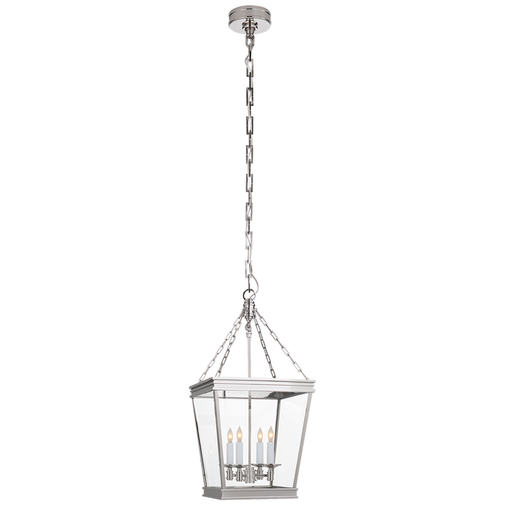 Loretta Square Lantern-Visual Comfort-VISUAL-CHC 5610PN-CG-PendantsSmall-Polished Nickel-4-France and Son