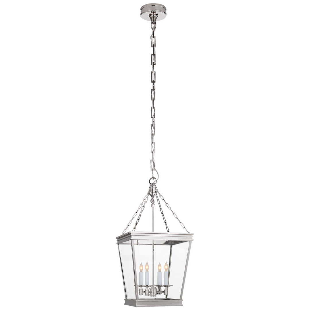 Loretta Square Lantern-Visual Comfort-VISUAL-CHC 5610PN-CG-PendantsSmall-Polished Nickel-4-France and Son