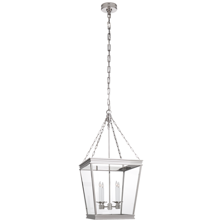 Loretta Square Lantern-Visual Comfort-VISUAL-CHC 5611PN-CG-PendantsMedium-Polished Nickel-8-France and Son