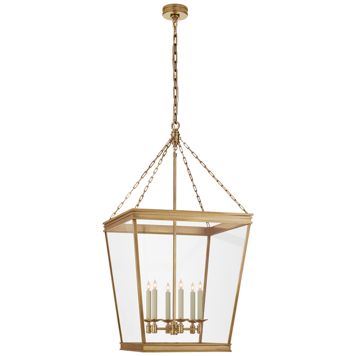 Loretta Square Lantern-Visual Comfort-VISUAL-CHC 5612AB-CG-PendantsLarge-Antique- Burnished Brass-9-France and Son
