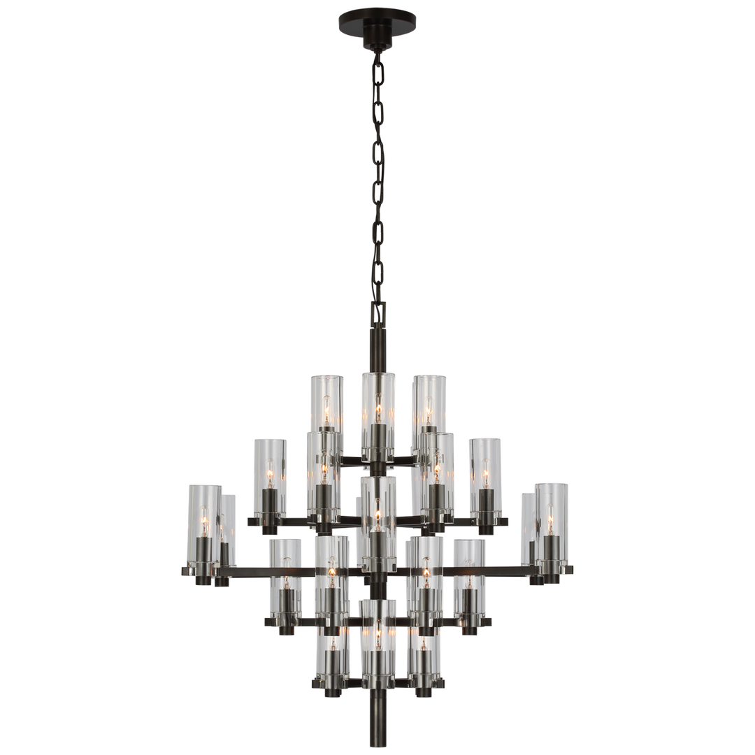 Shoshana Chandelier-Visual Comfort-VISUAL-CHC 5630BZ-CG-ChandeliersMedium-Bronze-Clear Glass-4-France and Son