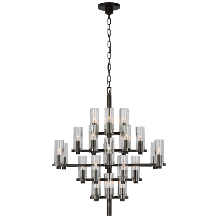 Shoshana Chandelier-Visual Comfort-VISUAL-CHC 5630BZ-CG-ChandeliersMedium-Bronze-Clear Glass-4-France and Son