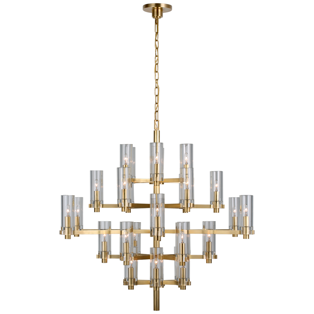 Shoshana Chandelier-Visual Comfort-VISUAL-CHC 5632AB-CG-ChandeliersLarge-Antique-Burnished Brass-Clear Glass-8-France and Son