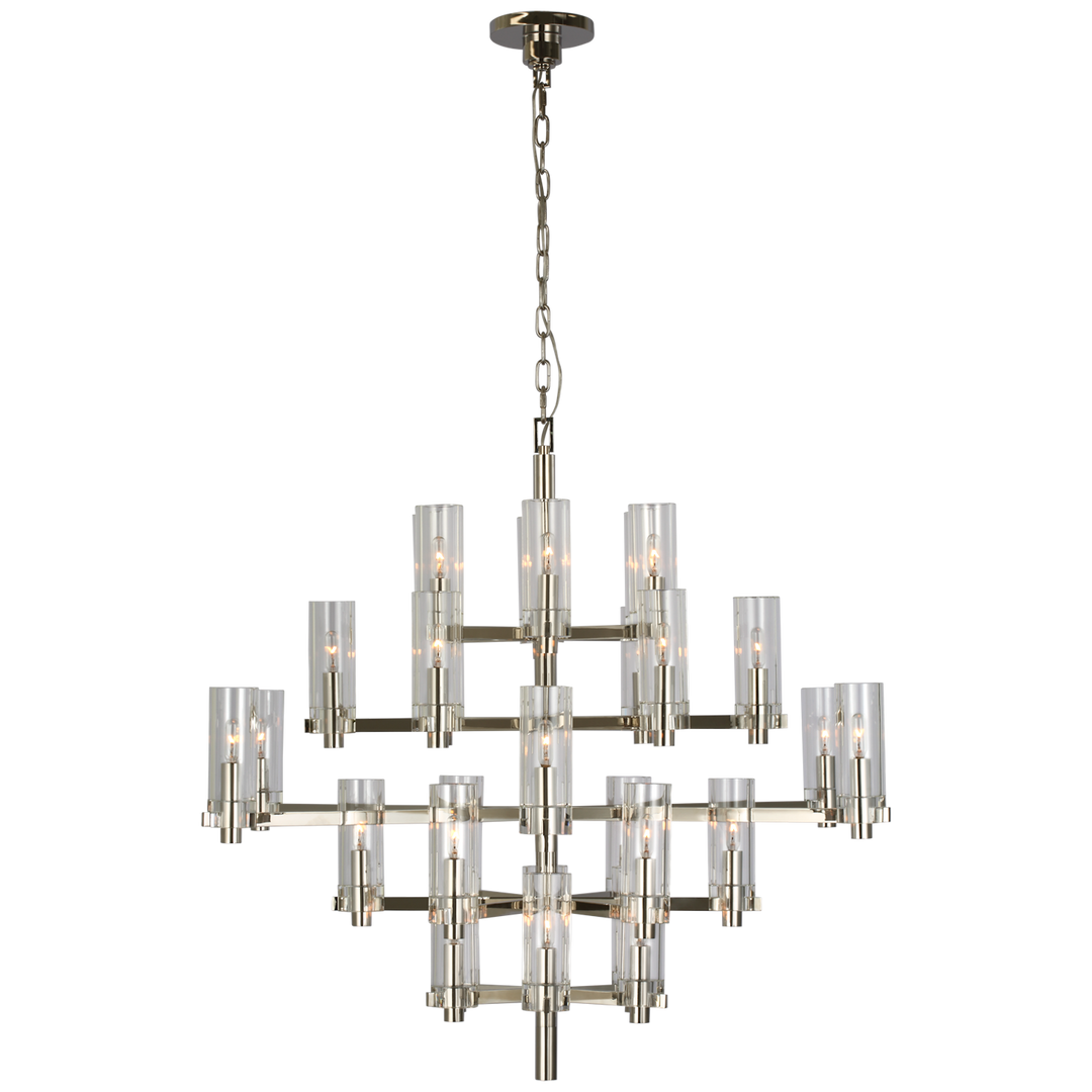 Shoshana Chandelier-Visual Comfort-VISUAL-CHC 5632PN-CG-ChandeliersLarge-Polished Nickel-Clear Glass-12-France and Son