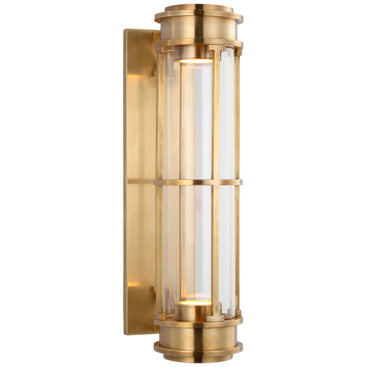 Greek 19" Linear Sconce-Visual Comfort-VISUAL-CHD 2486AB-CG-Wall LightingAntique-Burnished Brass-1-France and Son