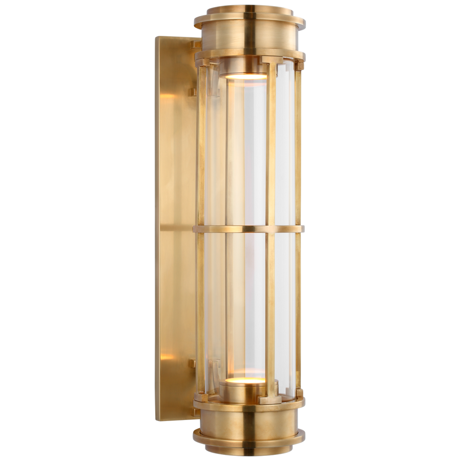 Greek 19" Linear Sconce-Visual Comfort-VISUAL-CHD 2486AB-CG-Wall LightingAntique-Burnished Brass-1-France and Son