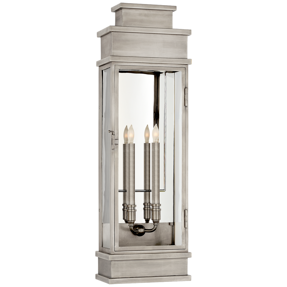 Linex Large Wall Lantern-Visual Comfort-VISUAL-CHD 2911AN-CG-Wall LightingAntique Nickel with Clear Glass-2-France and Son