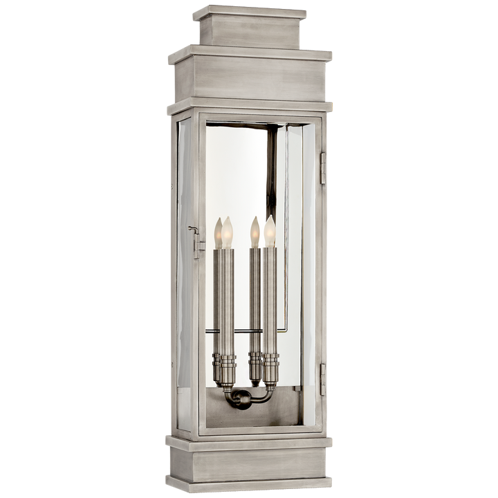 Linex Large Wall Lantern-Visual Comfort-VISUAL-CHD 2911AN-CG-Wall LightingAntique Nickel with Clear Glass-2-France and Son