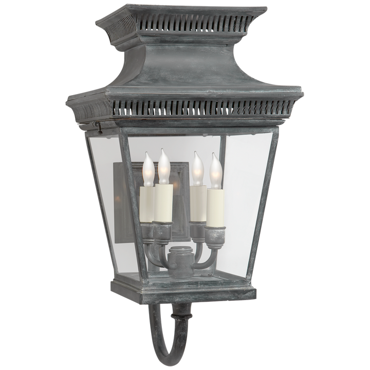 Ersa Medium Bracket Lantern-Visual Comfort-VISUAL-CHD 2952WZ-Wall LightingWeathered Zinc with Clear Glass-1-France and Son