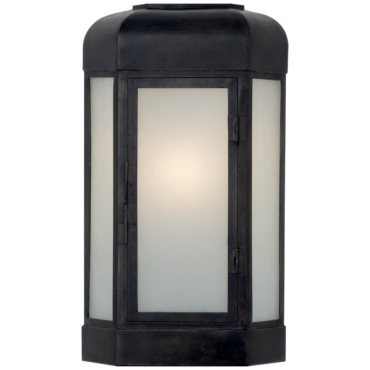 Deb Small Faceted Sconce-Visual Comfort-VISUAL-CHO 2004AI-FG-Wall LightingAged Iron with Frosted Glass-2-France and Son