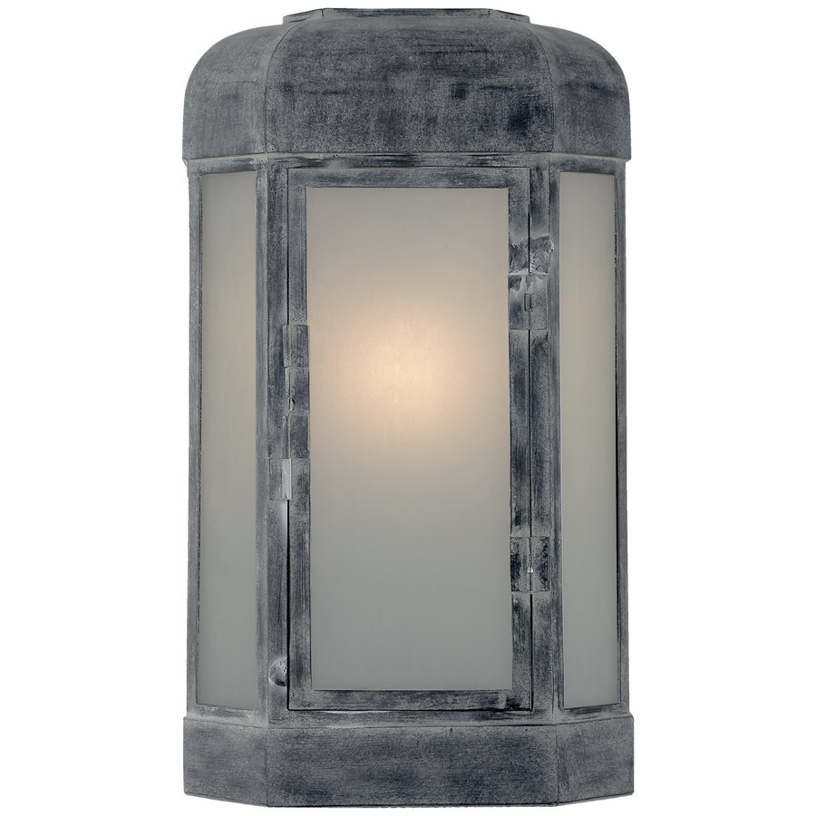 Deb Small Faceted Sconce-Visual Comfort-VISUAL-CHO 2004WZ-FG-Wall LightingWeathered Zinc with Frosted Glass-1-France and Son