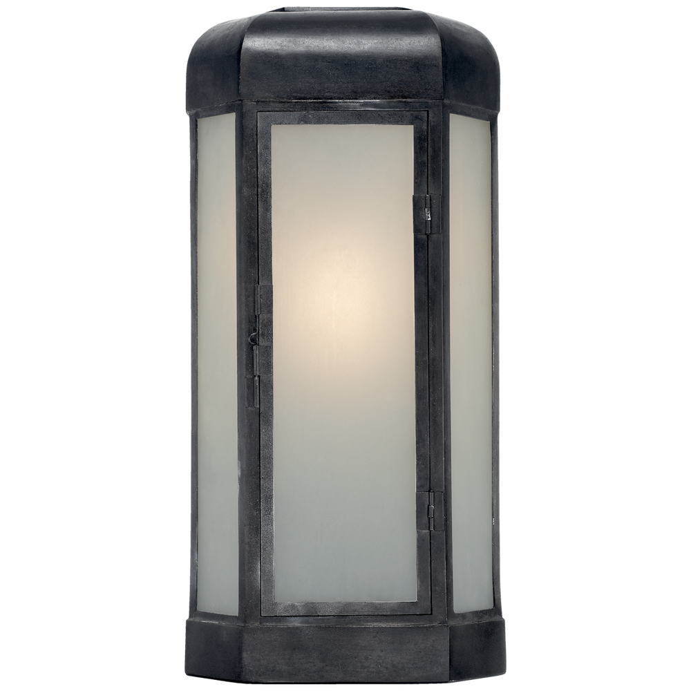 Deb Large Faceted Sconce-Visual Comfort-VISUAL-CHO 2006AI-FG-Wall LightingAged Iron with Frosted Glass-2-France and Son