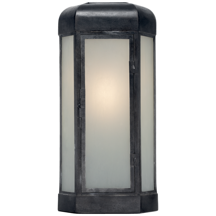 Deb Large Faceted Sconce-Visual Comfort-VISUAL-CHO 2006AI-FG-Wall LightingAged Iron with Frosted Glass-2-France and Son