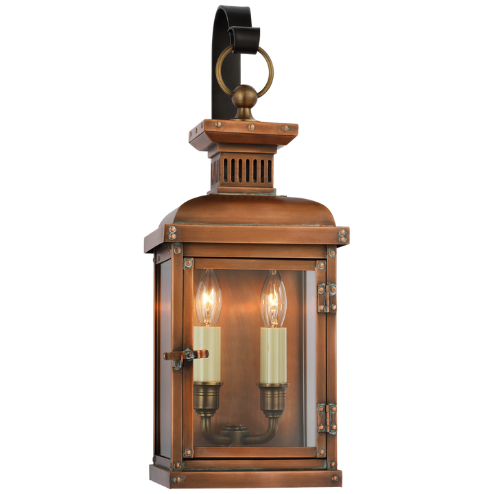 Surf Small Scroll Arm Lantern in Natural Copper-Visual Comfort-VISUAL-CHO 2061NC-Wall Lighting-1-France and Son
