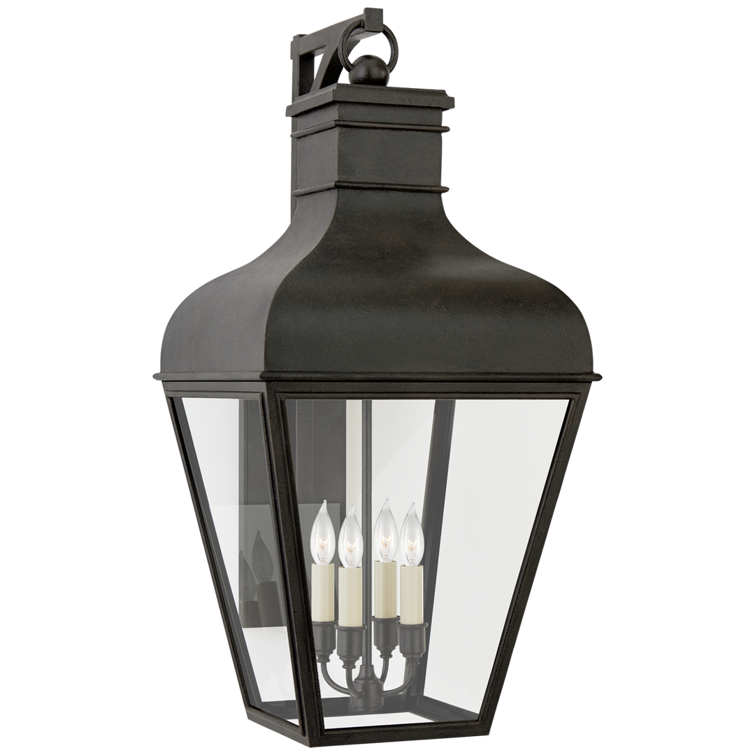 Freno Medium Bracketed Wall Lantern in French Rust with Clear Glass-Visual Comfort-VISUAL-CHO 2161FR-CG-Wall Lighting-1-France and Son
