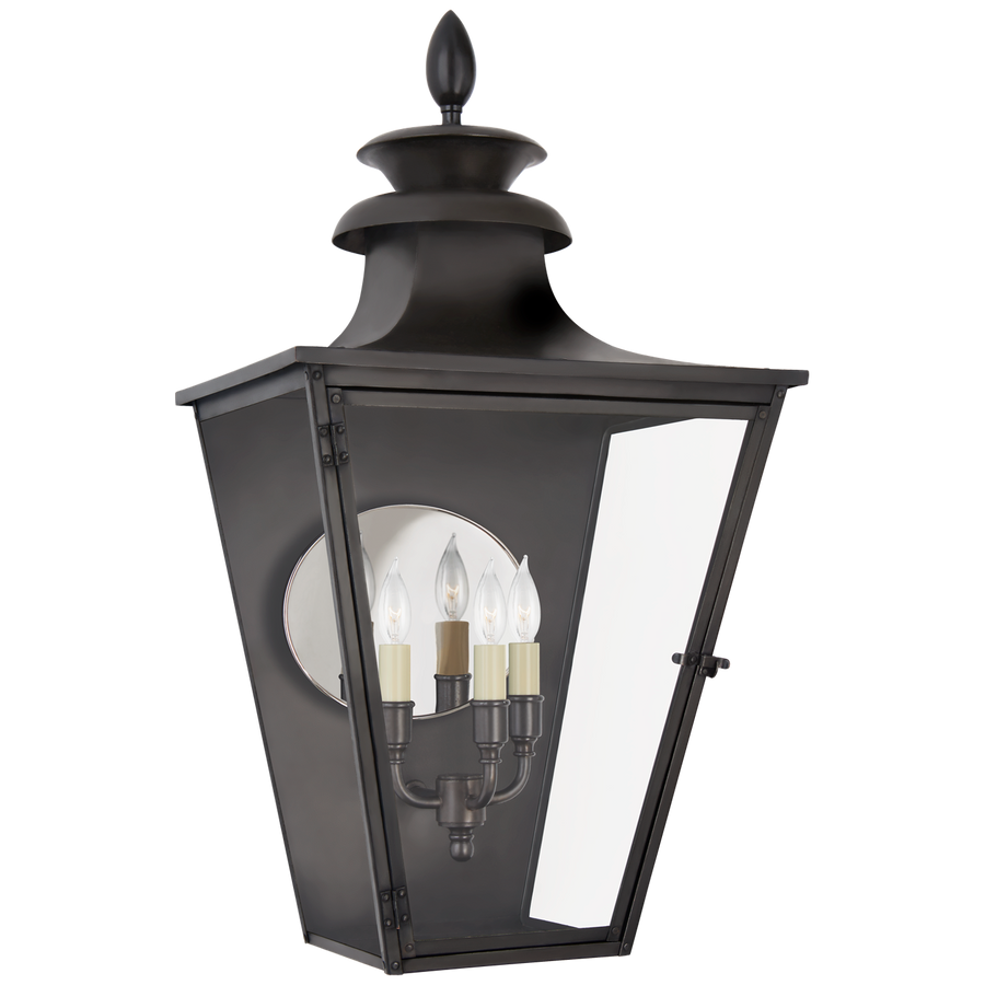 Abber Medium 3/4 Wall Lantern in Blackened Copper with Clear Glass-Visual Comfort-VISUAL-CHO 2415BC-CG-Wall Lighting-1-France and Son