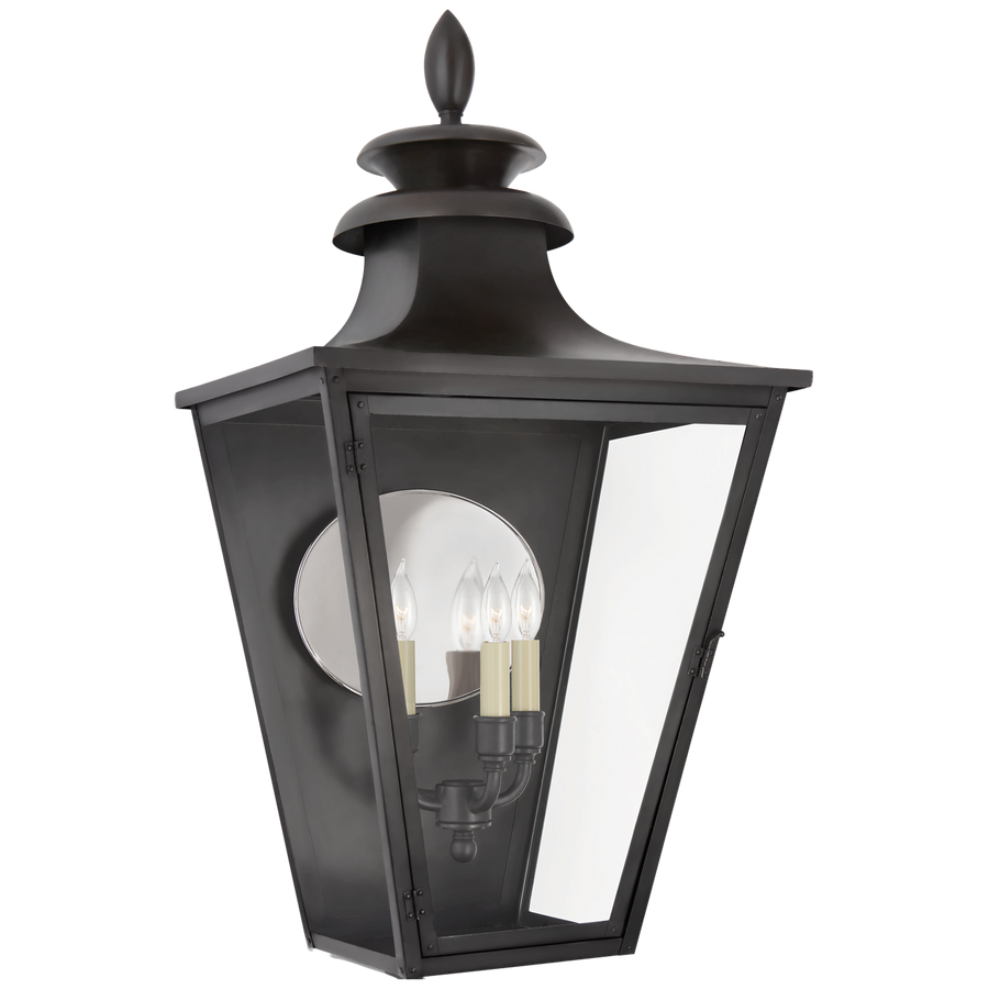 Abber Large 3/4 Wall Lantern in Blackened Copper with Clear Glass-Visual Comfort-VISUAL-CHO 2416BC-CG-Wall Lighting-1-France and Son