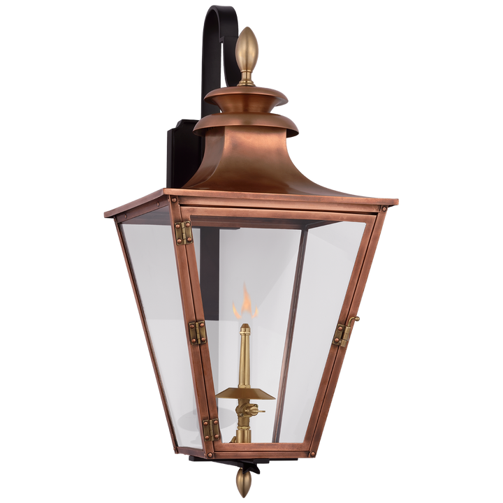 Anaya Small Bracketed Gas Wall Lantern-Visual Comfort-VISUAL-CHO 2435SC-CG-Wall LightingSoft Copper and Brass with Clear Glass-2-France and Son