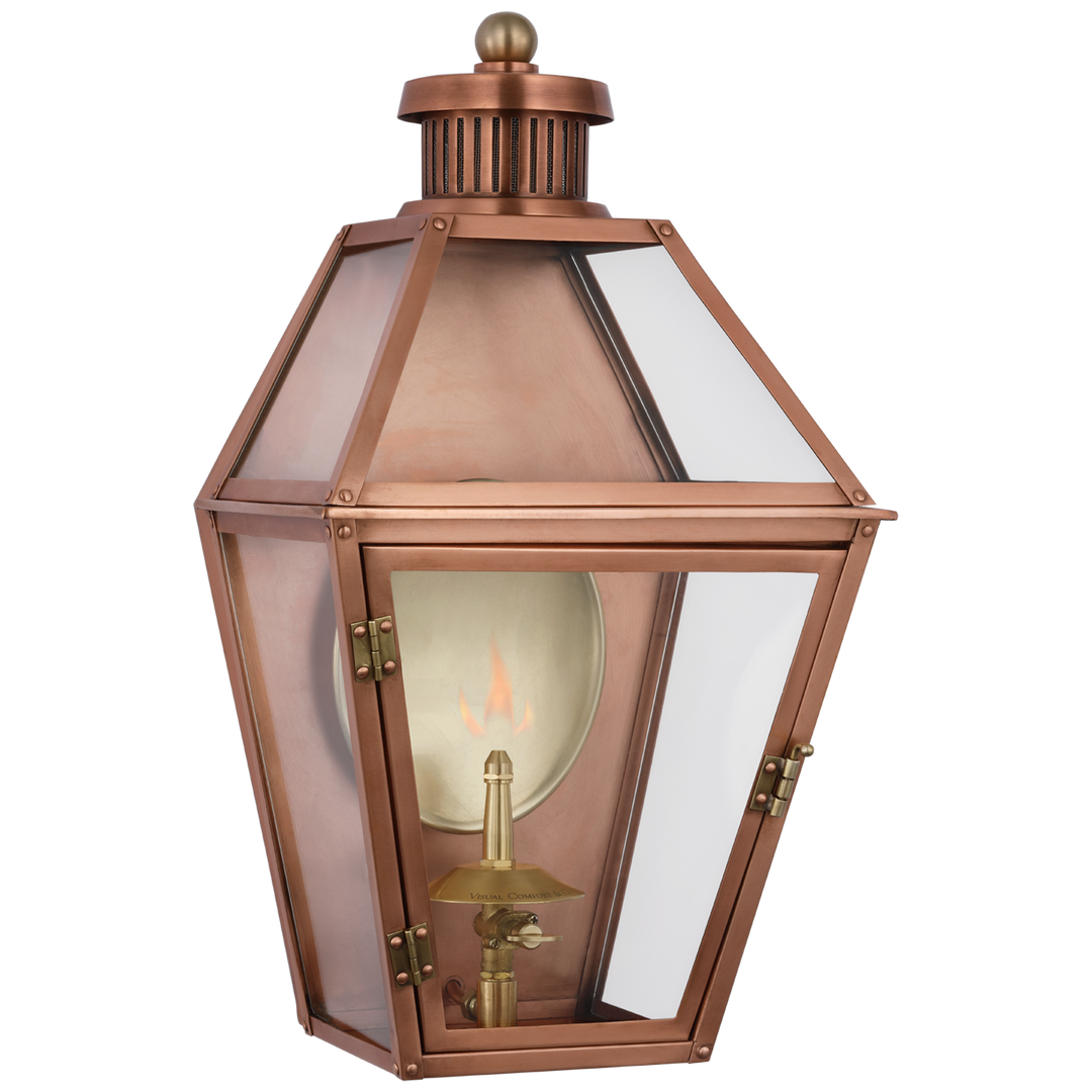Selfi 3/4 Gas Wall Lantern-Visual Comfort-VISUAL-CHO 2450SC-CG-Wall LightingSmall-Soft Copper with Clear Glass-6-France and Son