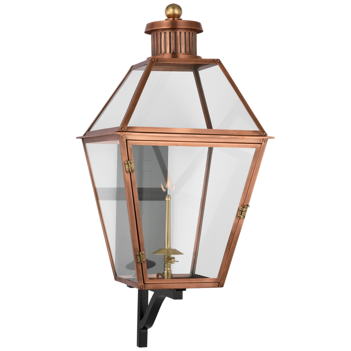 Sara Bracketed Gas Wall Lantern-Visual Comfort-VISUAL-CHO 2456SC-CG-Wall LightingLarge-Soft Copper with Clear Glass-4-France and Son