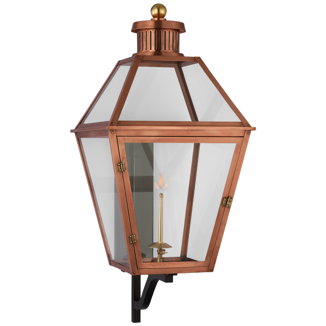 Sara Bracketed Gas Wall Lantern-Visual Comfort-VISUAL-CHO 2457SC-CG-Wall LightingExtra Large-Soft Copper with Clear Glass-6-France and Son