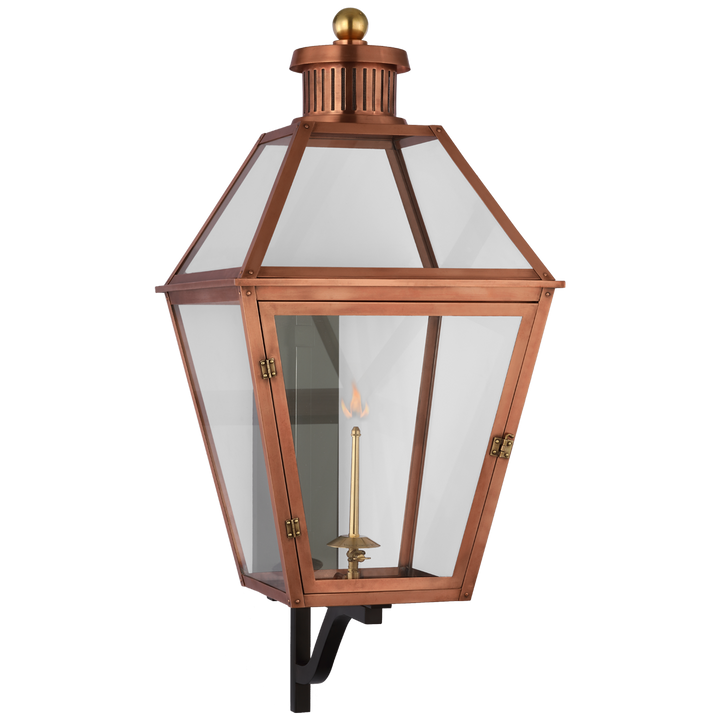 Sara Bracketed Gas Wall Lantern-Visual Comfort-VISUAL-CHO 2457SC-CG-Wall LightingExtra Large-Soft Copper with Clear Glass-6-France and Son