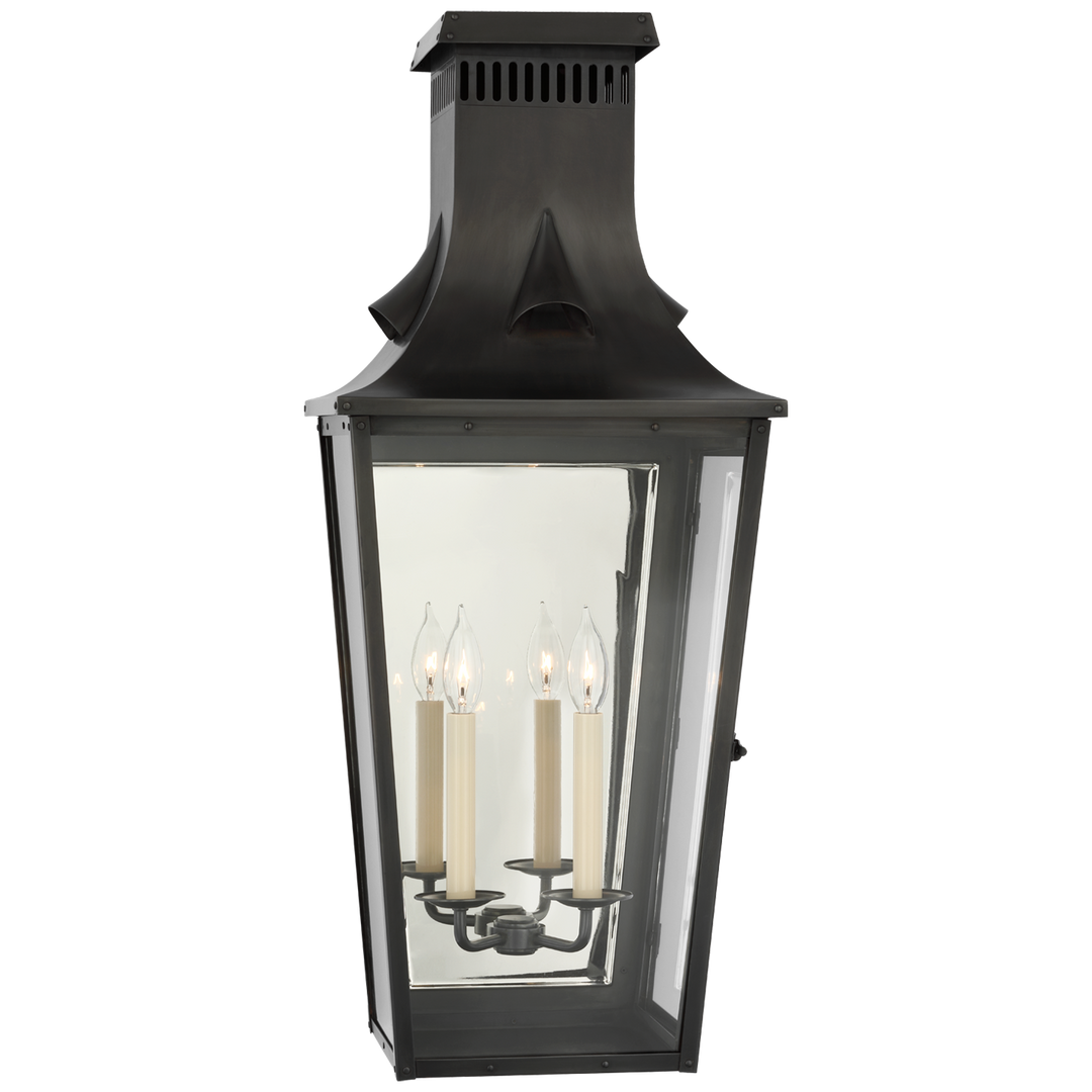 Blair Large 3/4 Wall Lantern in Blackened Copper with Clear Glass-Visual Comfort-VISUAL-CHO 2532BC-CG-Wall Lighting-1-France and Son