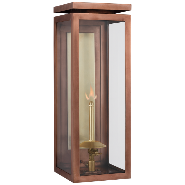 Fulham Medium 3/4 Gas Wall Lantern-Visual Comfort-VISUAL-CHO 2550SC-CG-Wall LightingSoft Copper with Clear Glass-2-France and Son