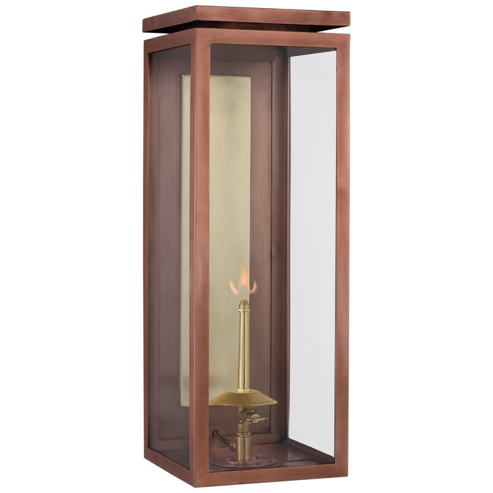 Fulham Large 3/4 Gas Wall Lantern-Visual Comfort-VISUAL-CHO 2551SC-CG-Wall LightingSoft Copper with Clear Glass-2-France and Son