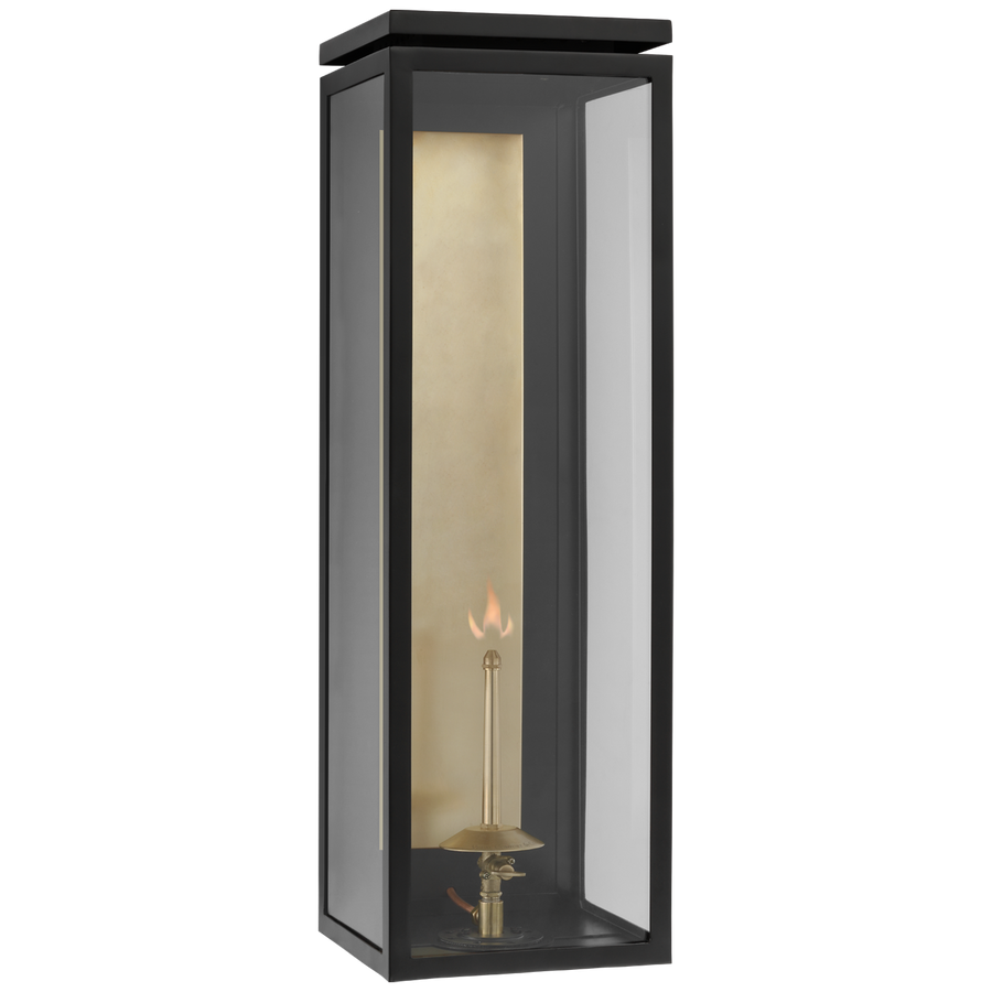 Foyer XL 3/4 Gas Wall Lantern-Visual Comfort-VISUAL-CHO 2552BLK-CG-Wall LightingMatte Black with Clear Glass-1-France and Son