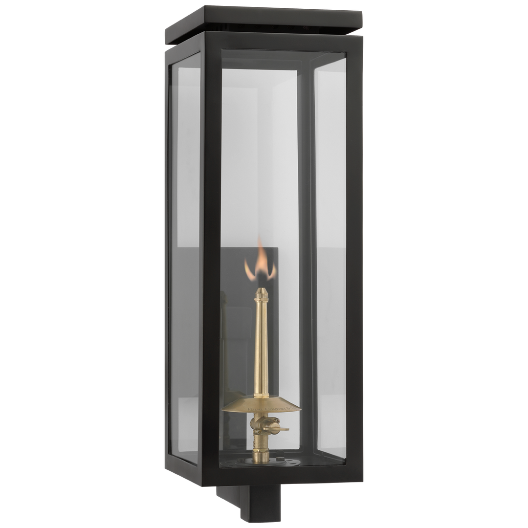 Florence Medium Bracketed Gas Wall Lantern-Visual Comfort-VISUAL-CHO 2560BLK-CG-Wall LightingMatte Black with Clear Glass-1-France and Son