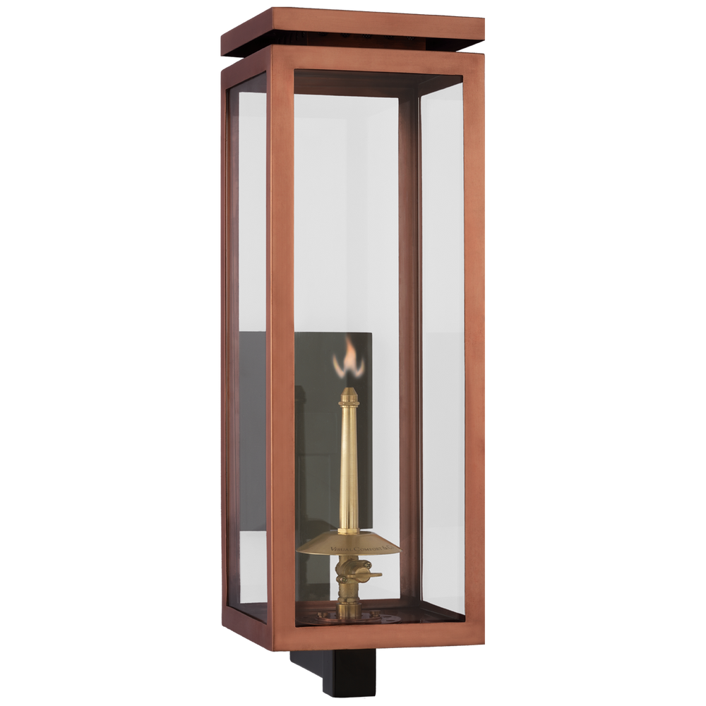 Florence Medium Bracketed Gas Wall Lantern-Visual Comfort-VISUAL-CHO 2560SC-CG-Wall LightingSoft Copper with Clear Glass-2-France and Son