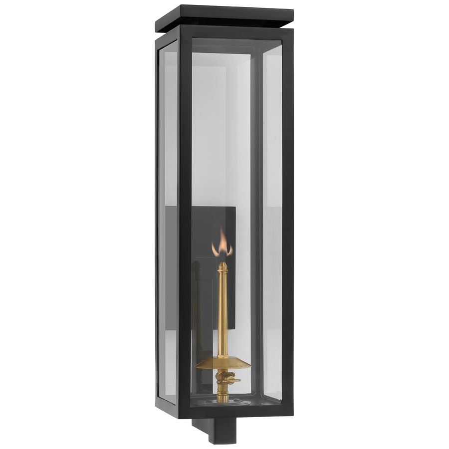 Florence Large Bracketed Gas Wall Lantern-Visual Comfort-VISUAL-CHO 2561BLK-CG-Wall LightingMatte Black with Clear Glass-1-France and Son