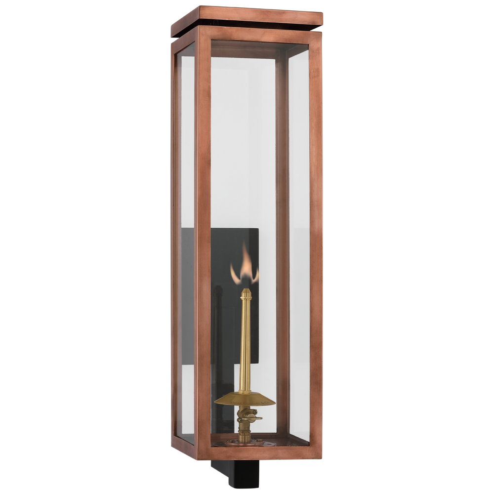 Florence Large Bracketed Gas Wall Lantern-Visual Comfort-VISUAL-CHO 2561SC-CG-Wall LightingSoft Copper with Clear Glass-2-France and Son