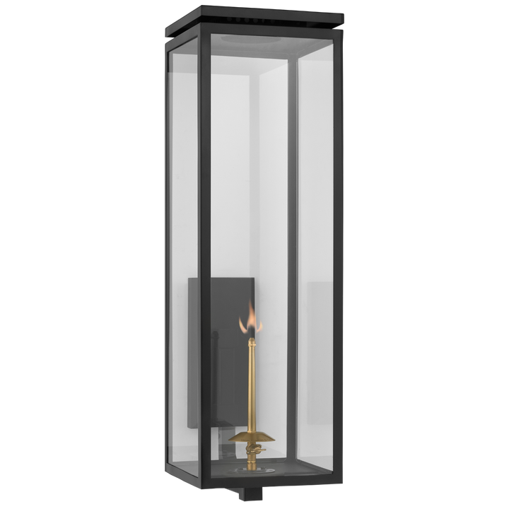 Fay Grande Bracketed Gas Wall Lantern-Visual Comfort-VISUAL-CHO 2562BLK-CG-Wall LightingMatte Black with Clear Glass-1-France and Son