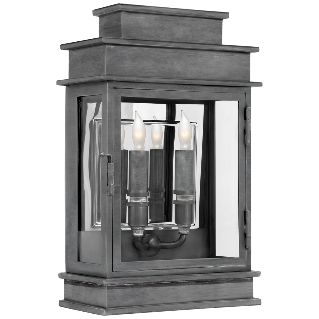 Linex Lantern Short-Visual Comfort-VISUAL-CHO 2908WZ-Wall LightingWeathered Zinc-2-France and Son