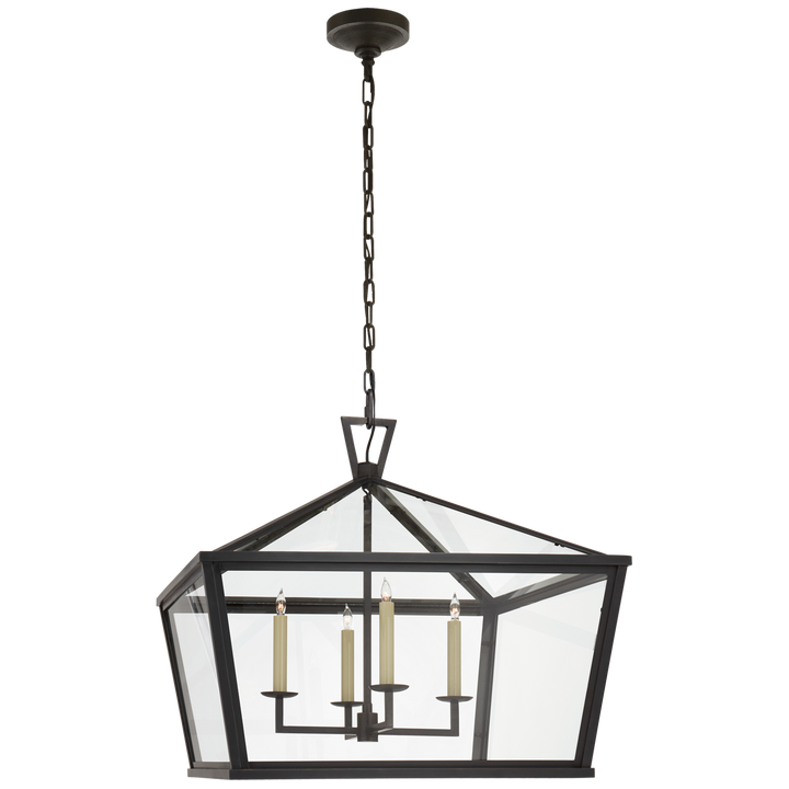 Daylin Hanging Lantern-Visual Comfort-VISUAL-CHO 5086BZ-CG-PendantsMedium Wide-3-France and Son