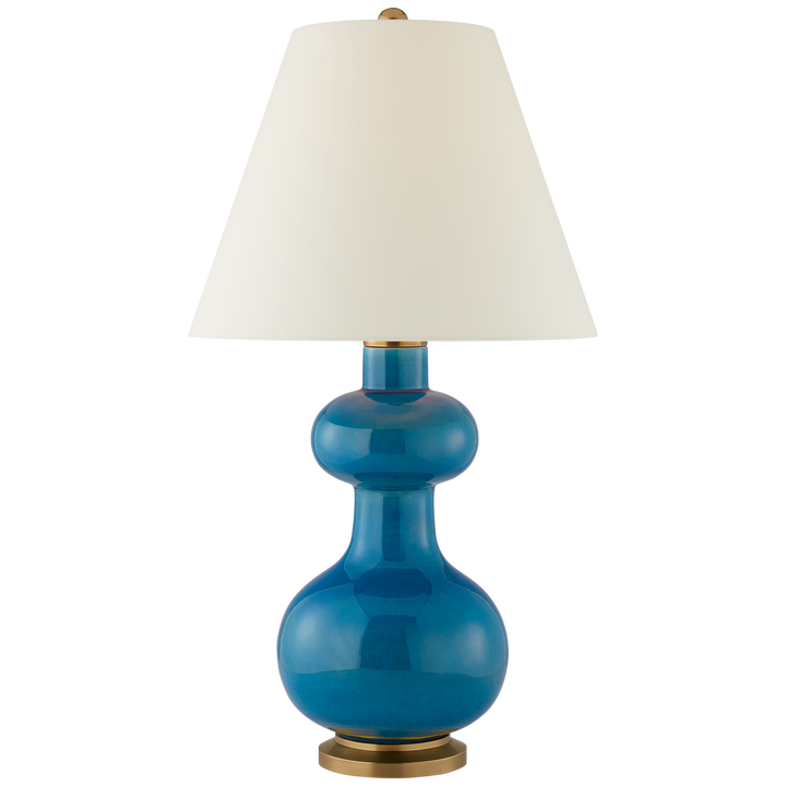 Chambell Table Lamp-Visual Comfort-VISUAL-CS 3606AQC-PL-Table LampsMedium-Aqua Crackle-1-France and Son