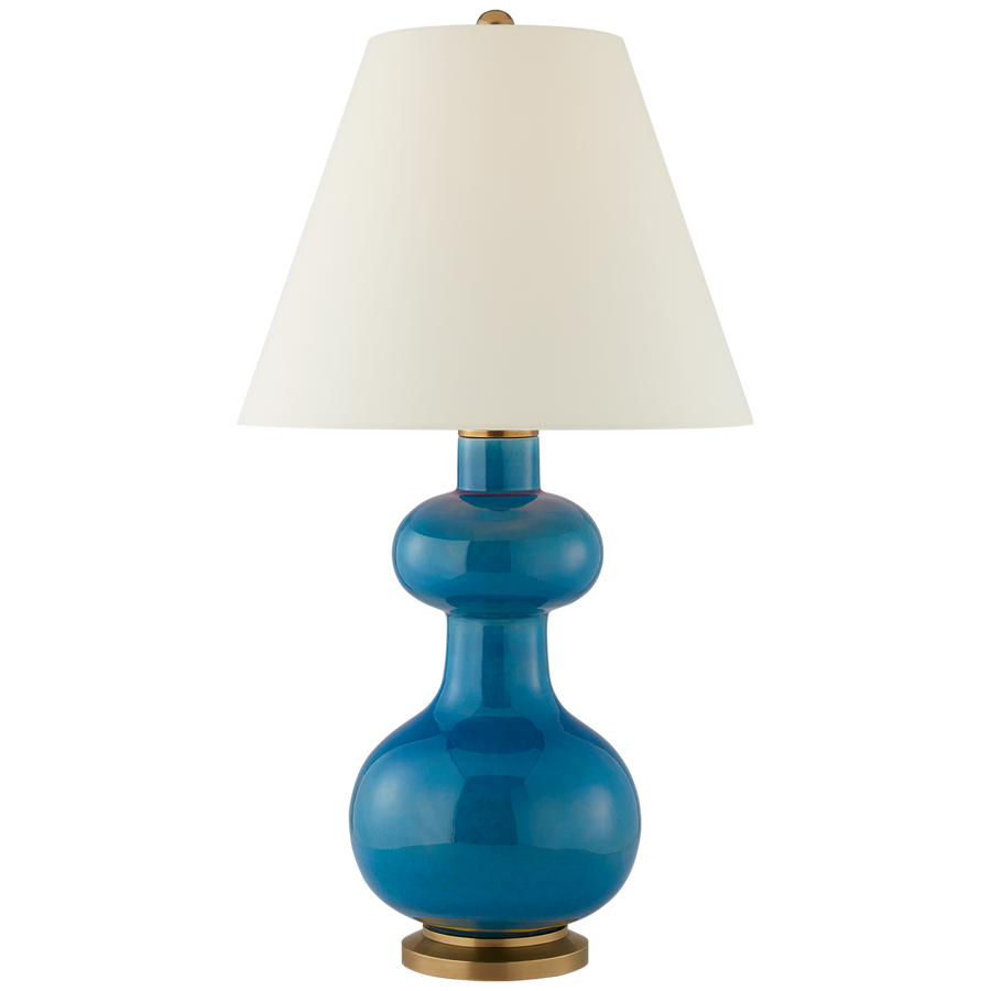 Chambell Table Lamp-Visual Comfort-VISUAL-CS 3606AQC-PL-Table LampsMedium-Aqua Crackle-1-France and Son