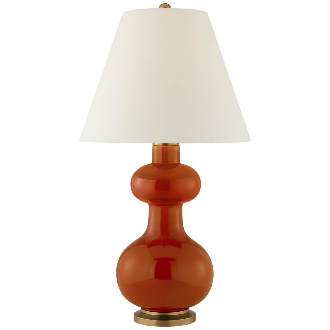 Chambell Table Lamp-Visual Comfort-VISUAL-CS 3606CIN-PL-Table LampsMedium-Cinnabar-2-France and Son