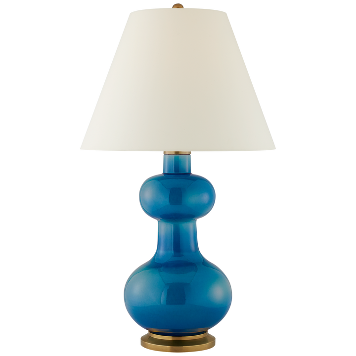 Chambell Table Lamp-Visual Comfort-VISUAL-CS 3607AQC-PL-Table LampsLarge-Aqua Crackle-5-France and Son