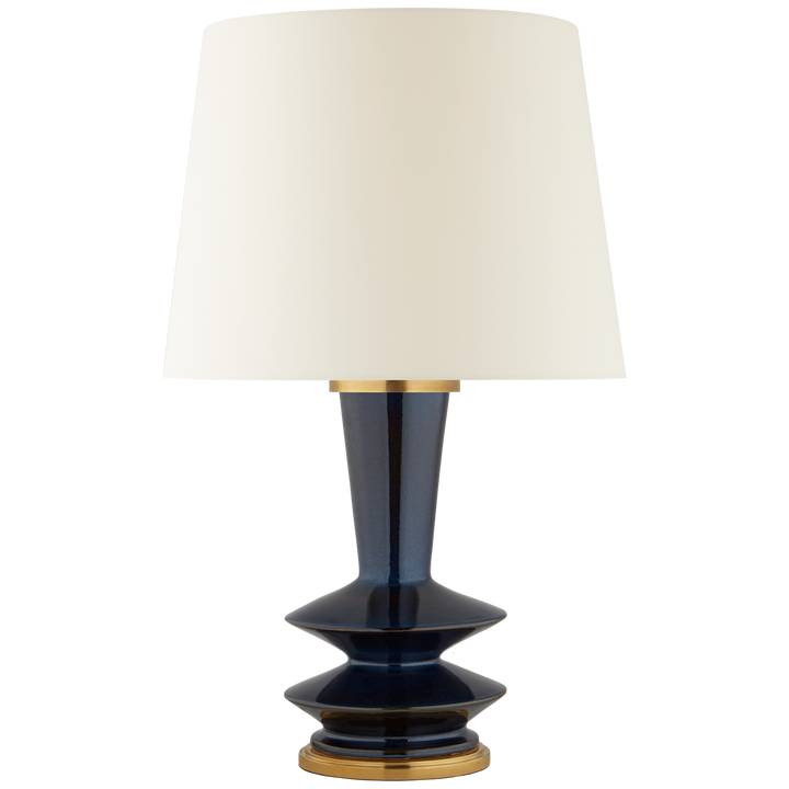 Westport Medium Table Lamp-Visual Comfort-VISUAL-CS 3646MBB-L-Table LampsMixed Blue Brown-Brass-4-France and Son