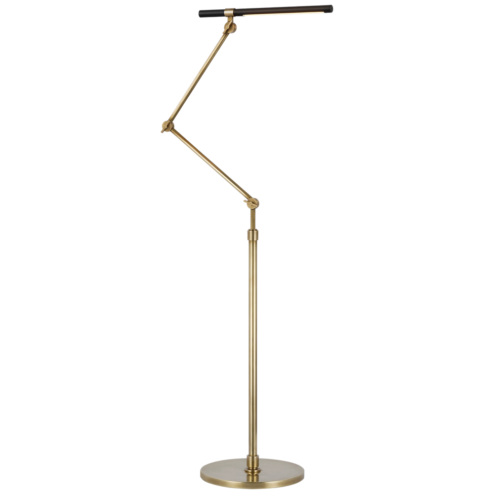 Harin Medium Adjustable Floor Lamp-Visual Comfort-VISUAL-IKF 1506HAB/BLK-Floor LampsHand-Rubbed Antique Brass and Matte Black-2-France and Son