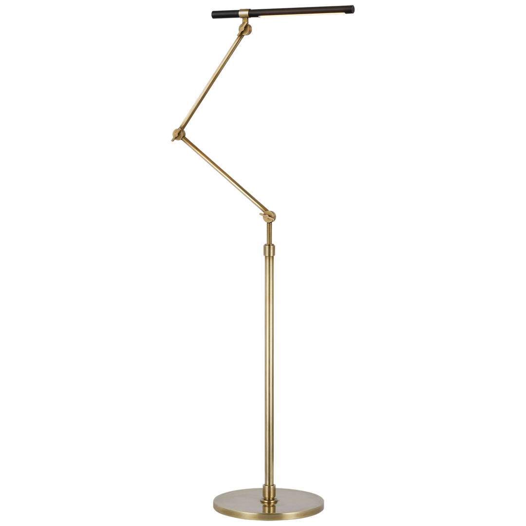 Harin Medium Adjustable Floor Lamp-Visual Comfort-VISUAL-IKF 1506HAB/BLK-Floor LampsHand-Rubbed Antique Brass and Matte Black-2-France and Son